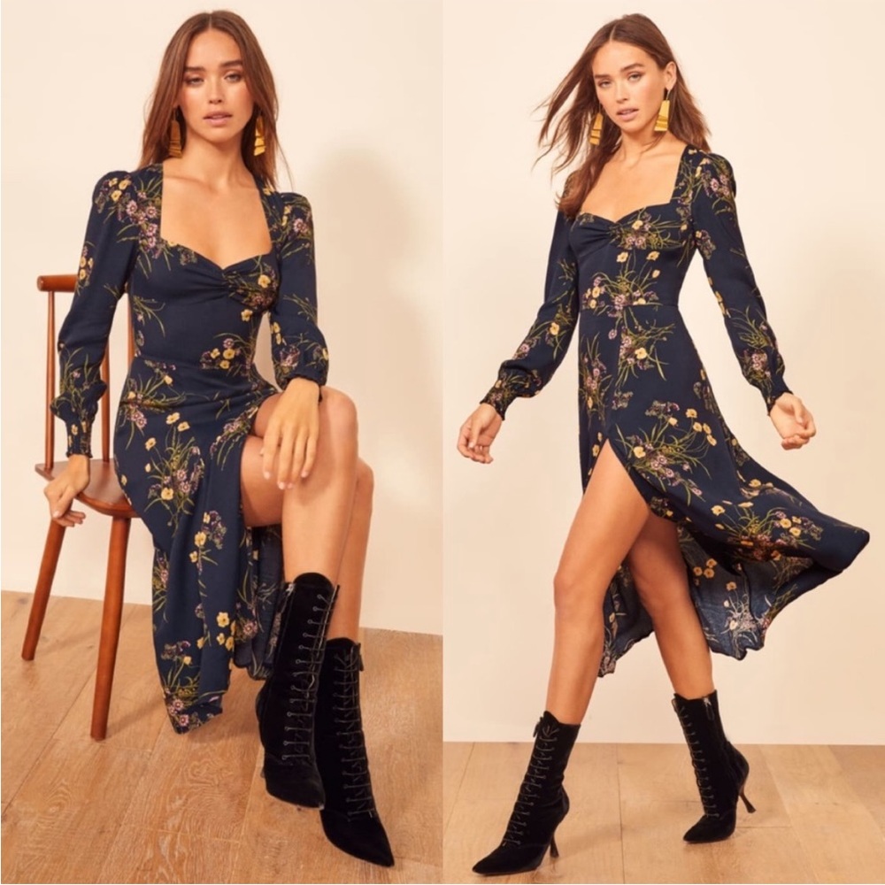 Reformation Wallflower dress in madamoiselle